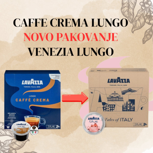 Lavazza Blue Caffe Crema Lungo 100 kapsula ( Venezia Lungo nova serija)